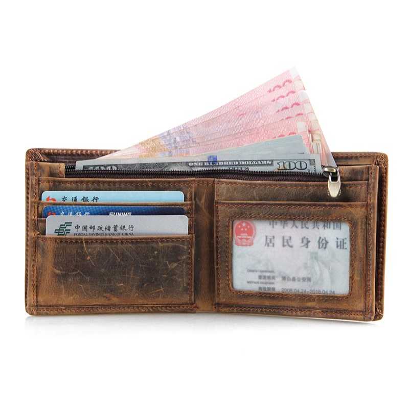 High End Men's Leather Wallet Open Card Slots and Money Pockets High end men's leather wallet open inside - card slots and money pockets view