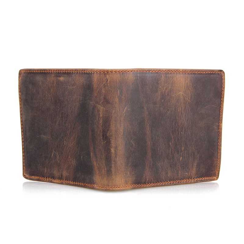 High End Men's Leather Wallet Open Front and Back High end men's leather wallet open front and back view - quality leather wallet