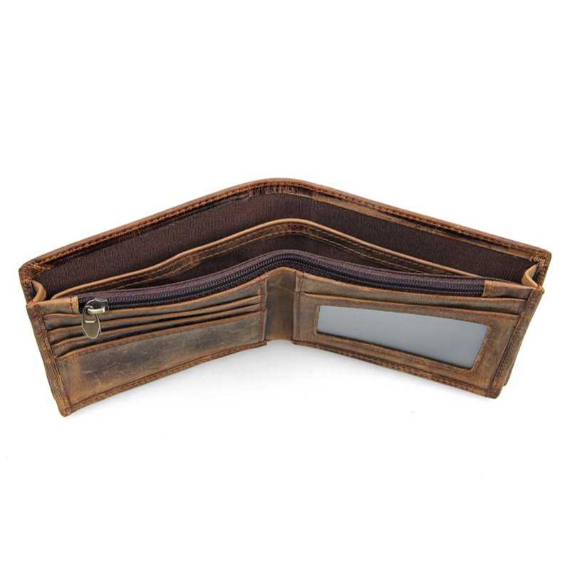 High End Men's Leather Wallet Open Vertical