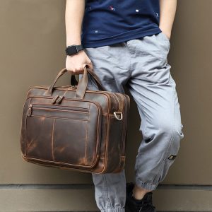 Laptop Briefcase Leather Mens