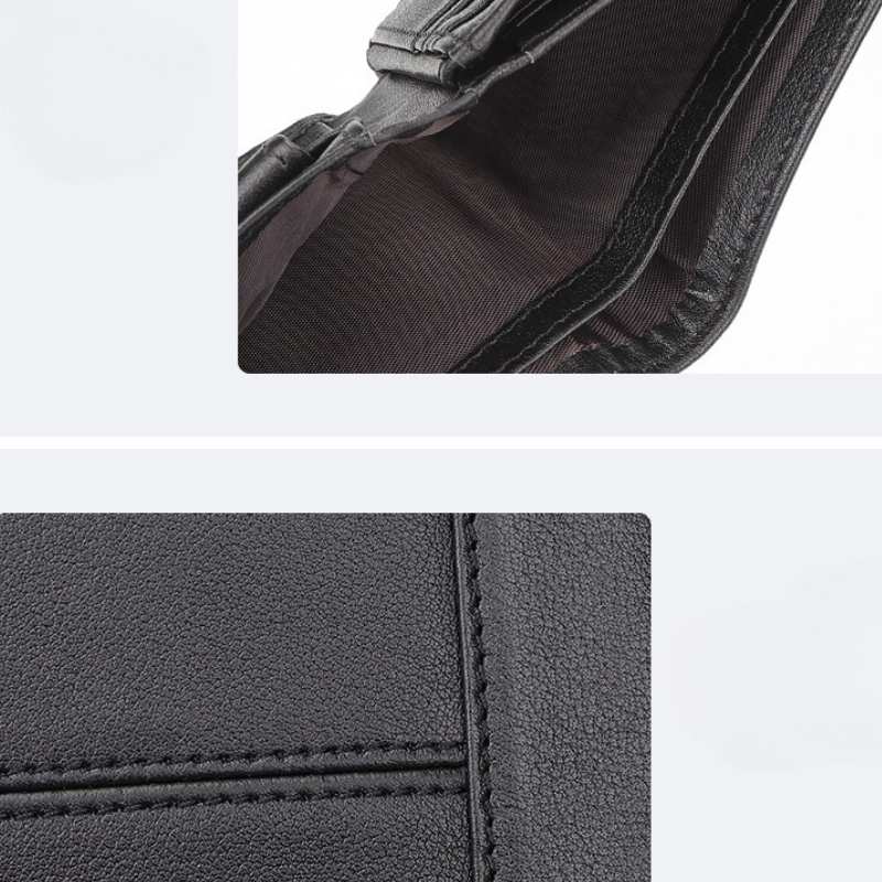 Mens Leather Slim Wallet Lining and Hand-stitching Detail Mens leather slim wallet lining and hand-stitching detail