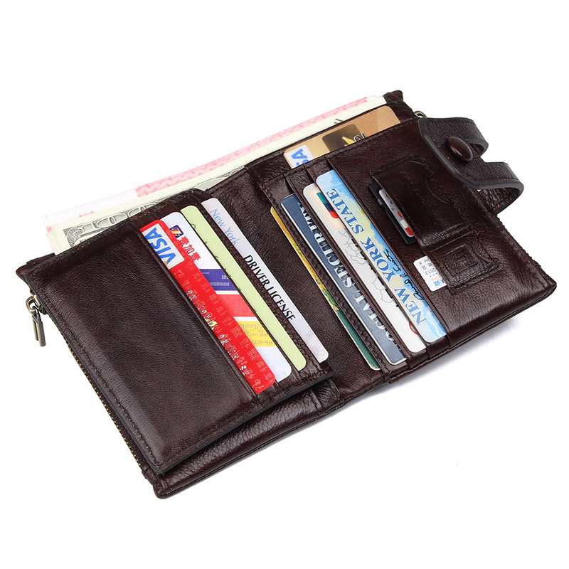 Mens Leather Wallet with Coin Pocket Card Slots Mens leather wallet with coin pocket nine more card slots and one SD card one sim card slot
