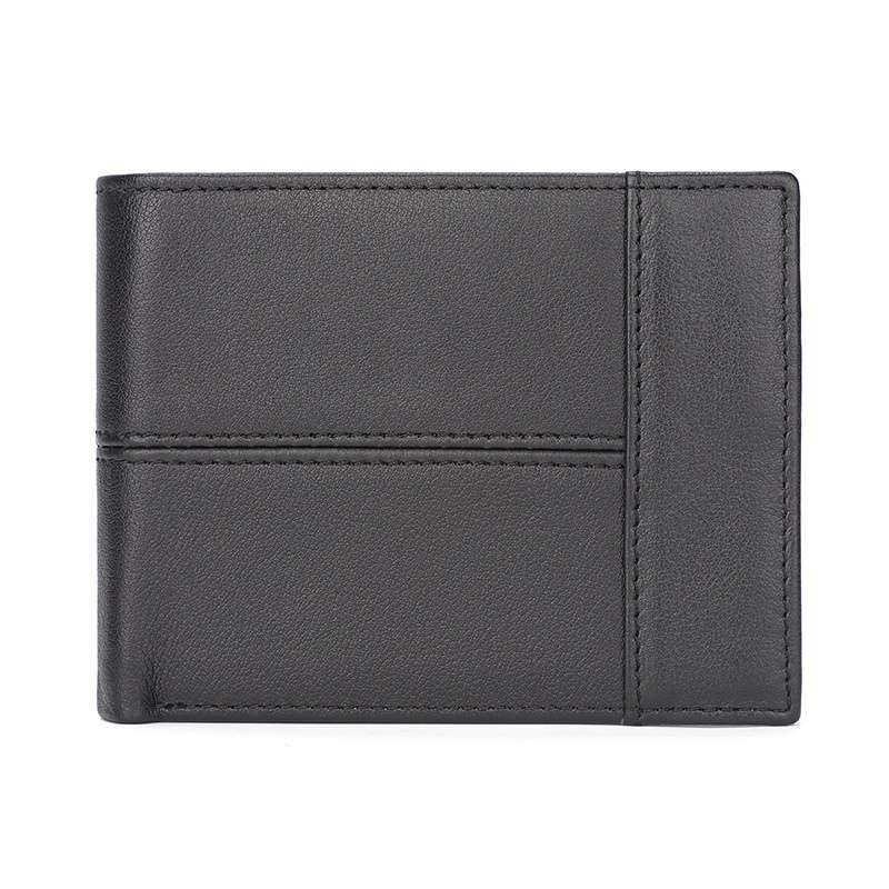 Mens Slim Leather Wallet Front View Mens slim leather wallet front view