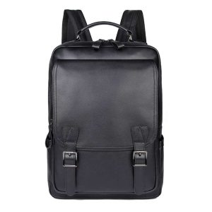Leather backpack front view