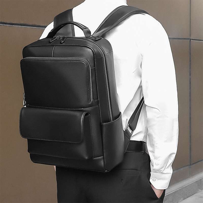 Leather Briefcase Backpack Double Shoulder Carrying Leather briefcase backpack double shoulder carrying