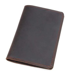 Leather passport holder front view