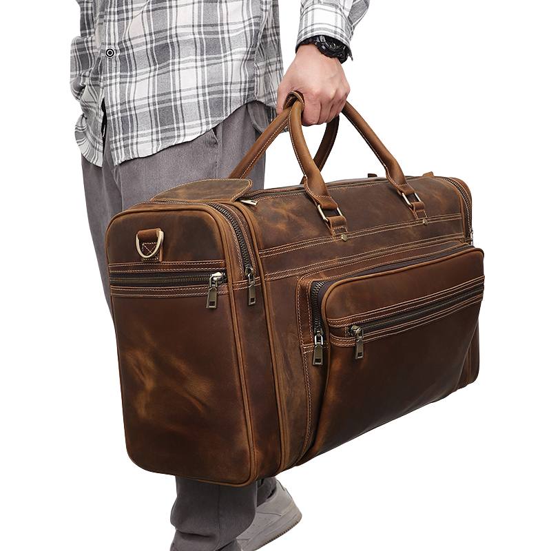 Leather Weekend Bag Male Hand Carrying Leather weekend bag male hand carrying