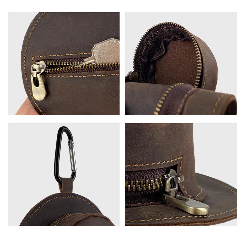 Vintage Leather Coin Pouch Details Vintage leather coin pouch details